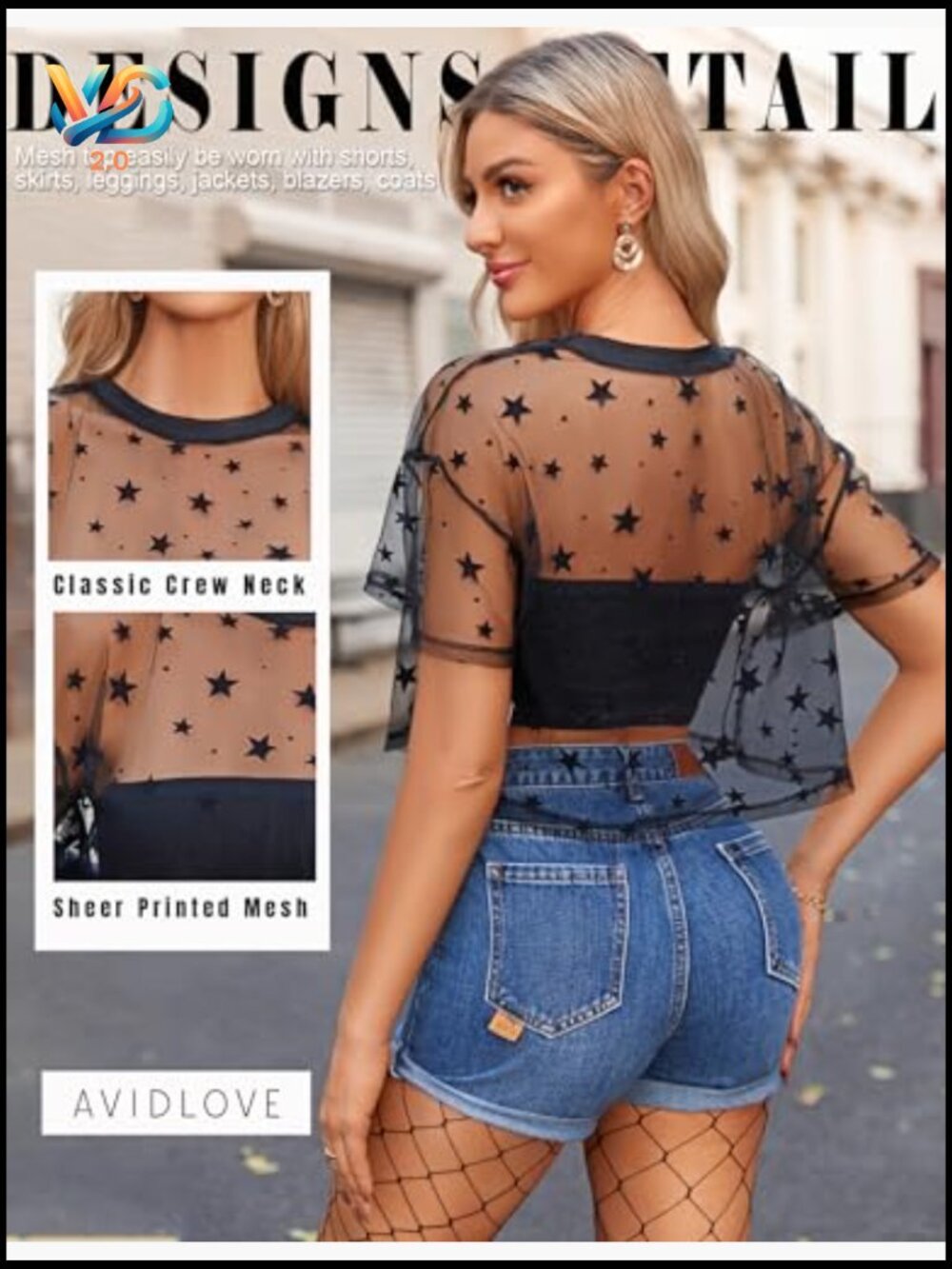 Mesh Crop Top Sheer Short Sleeve See Through Blouse Clubwear Y2K Trendy - Picture 3 of 7
